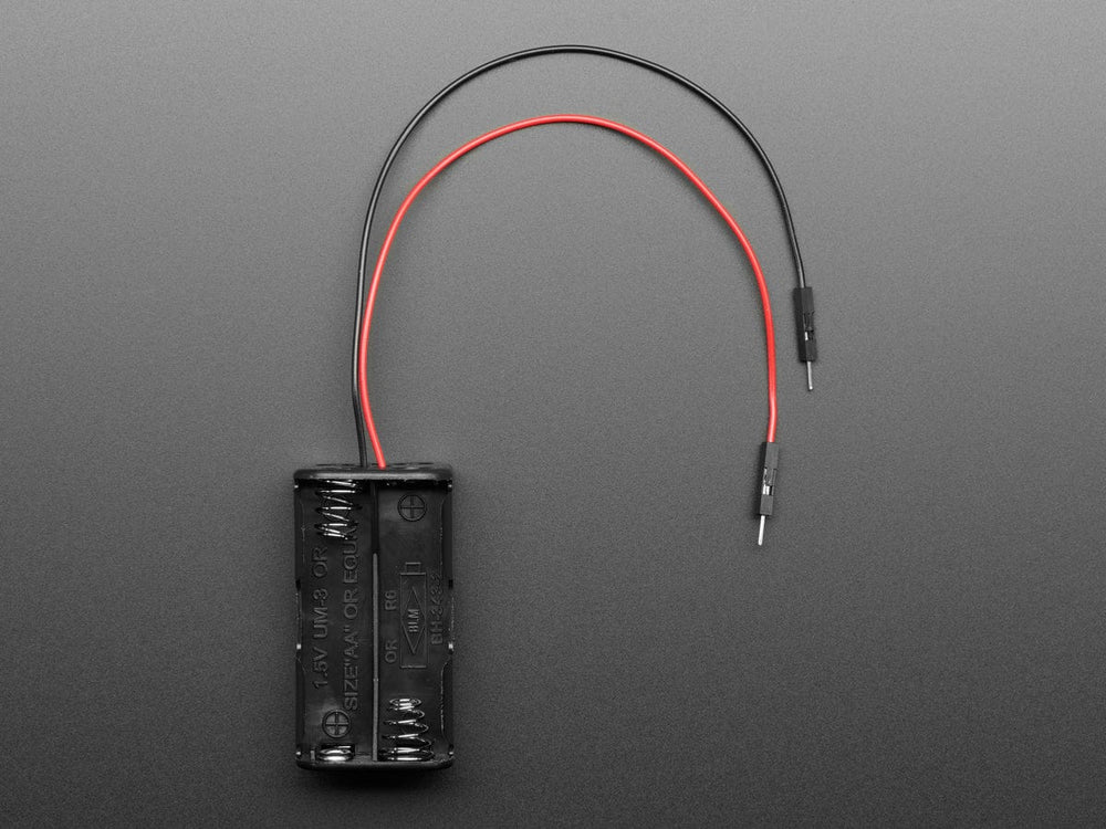 2x2 AA Battery Holder with Premium Jumper Header Wires - The Pi Hut