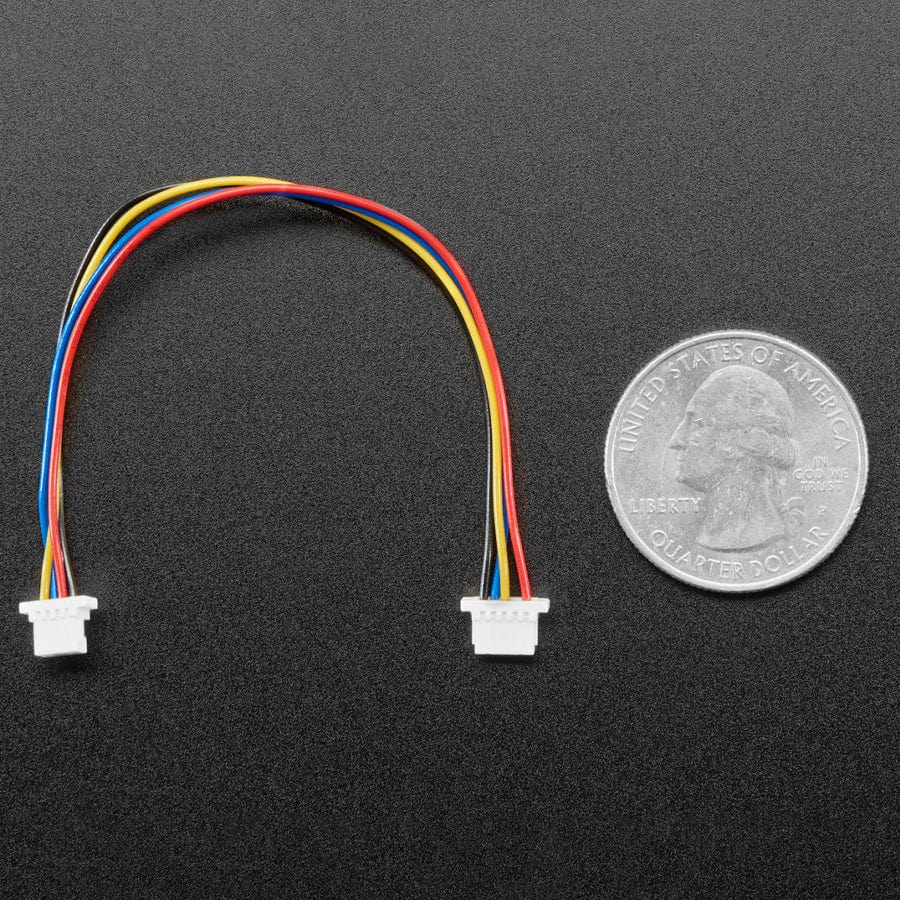 5-pin JST ESLOV to 4-pin JST SH STEMMA QT / Qwiic Cable - 100mm long - The Pi Hut