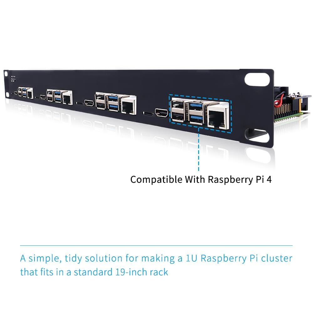 52Pi 1U 19" Rack Mount for Raspberry Pi 4 - The Pi Hut