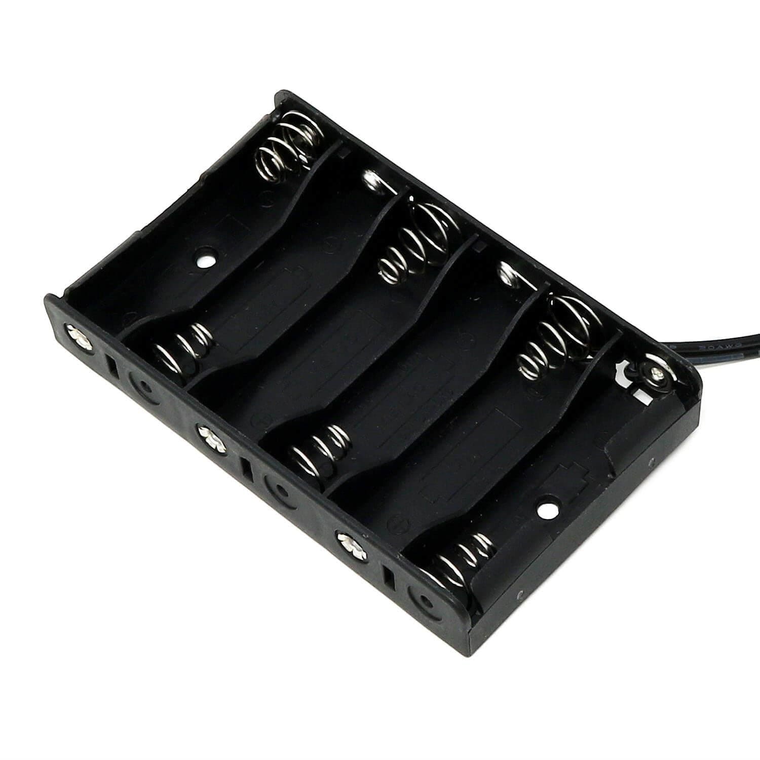 6xAA Battery Holder with Straight DC Barrel Jack - The Pi Hut