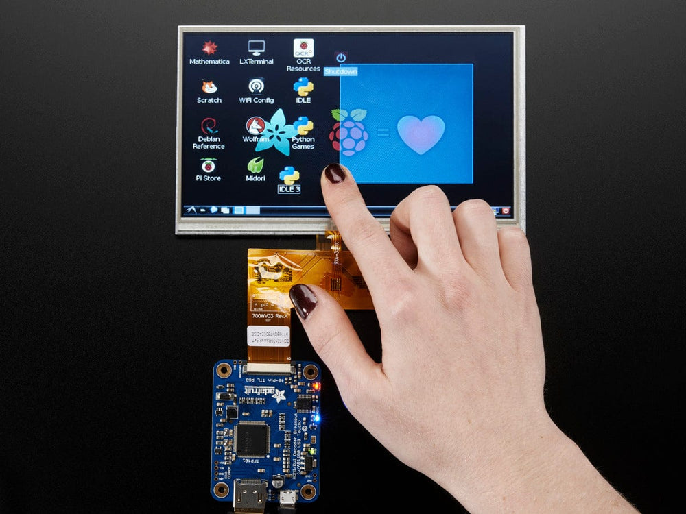 7.0" 40-pin TFT Display - 800x480 with Touchscreen - The Pi Hut