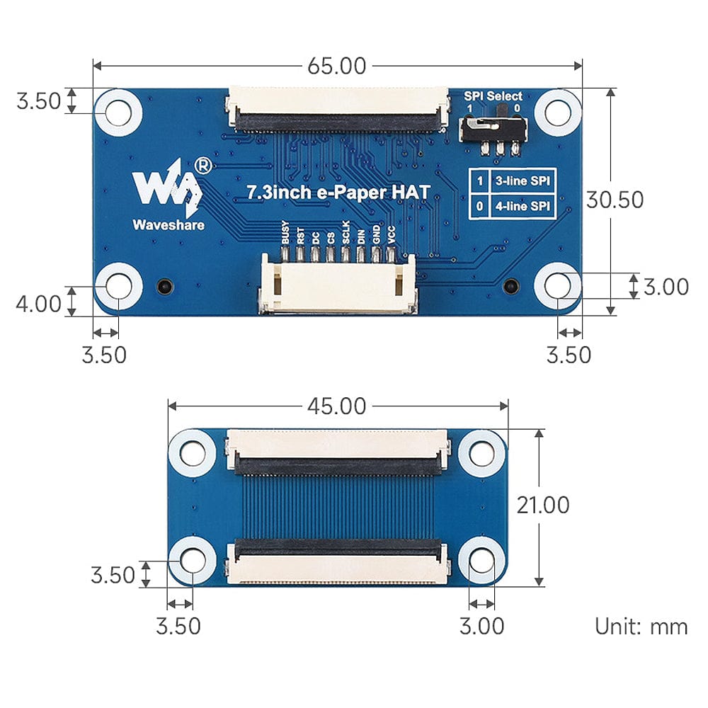 7.3" ACeP 7-Color E-Paper E-Ink Display Module (800×480) - The Pi Hut