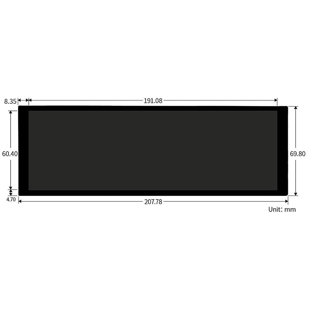 7.9" DSI IPS Capacitive Touchscreen Display for Raspberry Pi (400x1280) - The Pi Hut