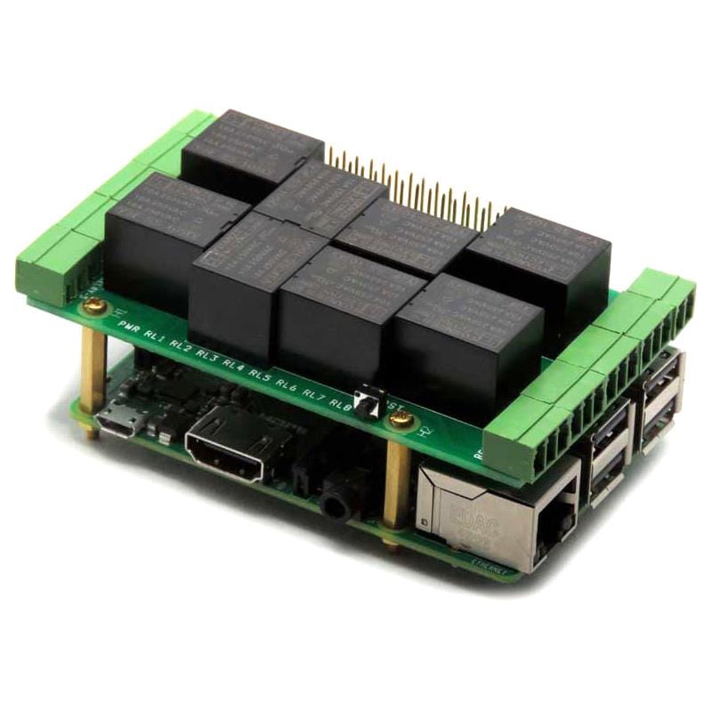 8 Relay Card V2 for Raspberry Pi - The Pi Hut