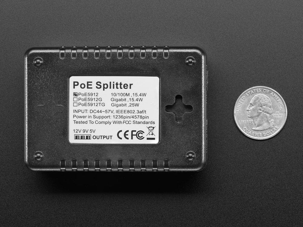 802.3af PoE Output Data & Power Splitter - 5/9/12V - The Pi Hut