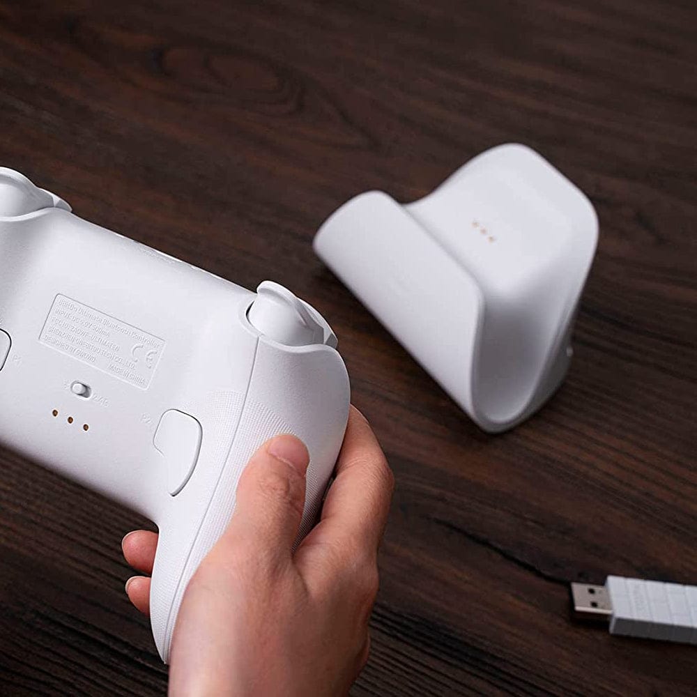 8BitDo Ultimate Bluetooth & 2.4G Controller with Charging Dock - White - The Pi Hut