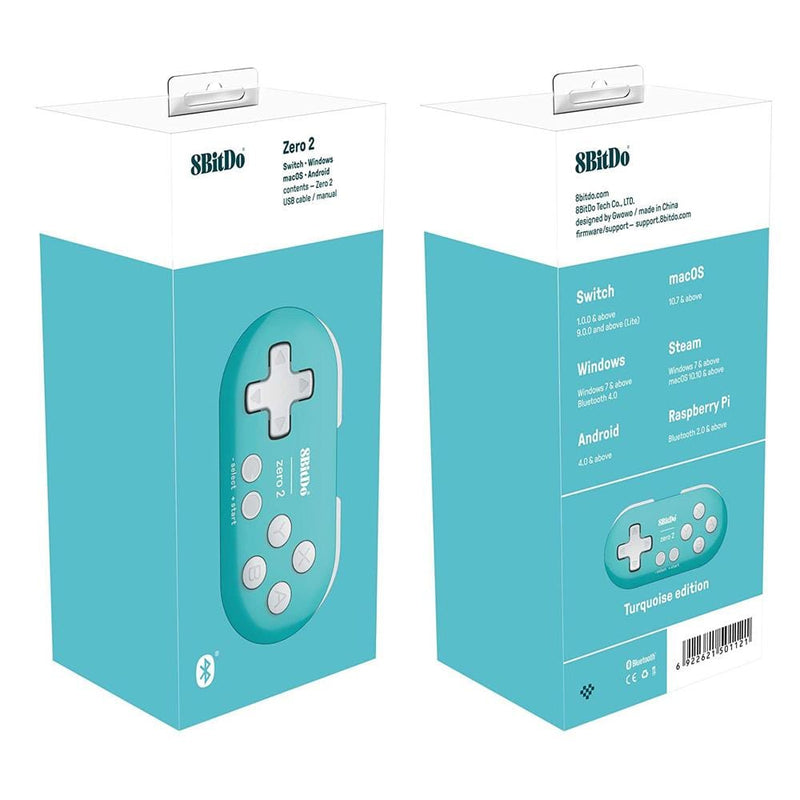 8bitdo Zero 2 Design Shell 8BitDo Zero 2 Bluetooth Gamepad - Turquoise Edition - The Pi Hut