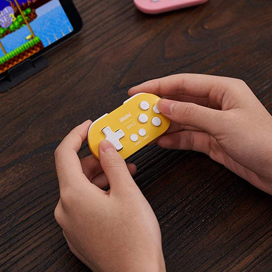 8bitdo Zero Controllers 8BitDo Zero 2 Bluetooth Gamepad - Yellow Edition - The Pi Hut