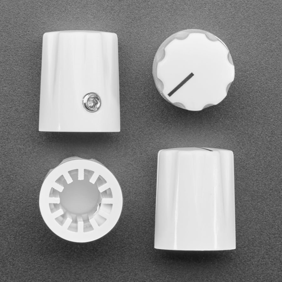 White Micro Potentiometer Knob - 4 pack - The Pi Hut