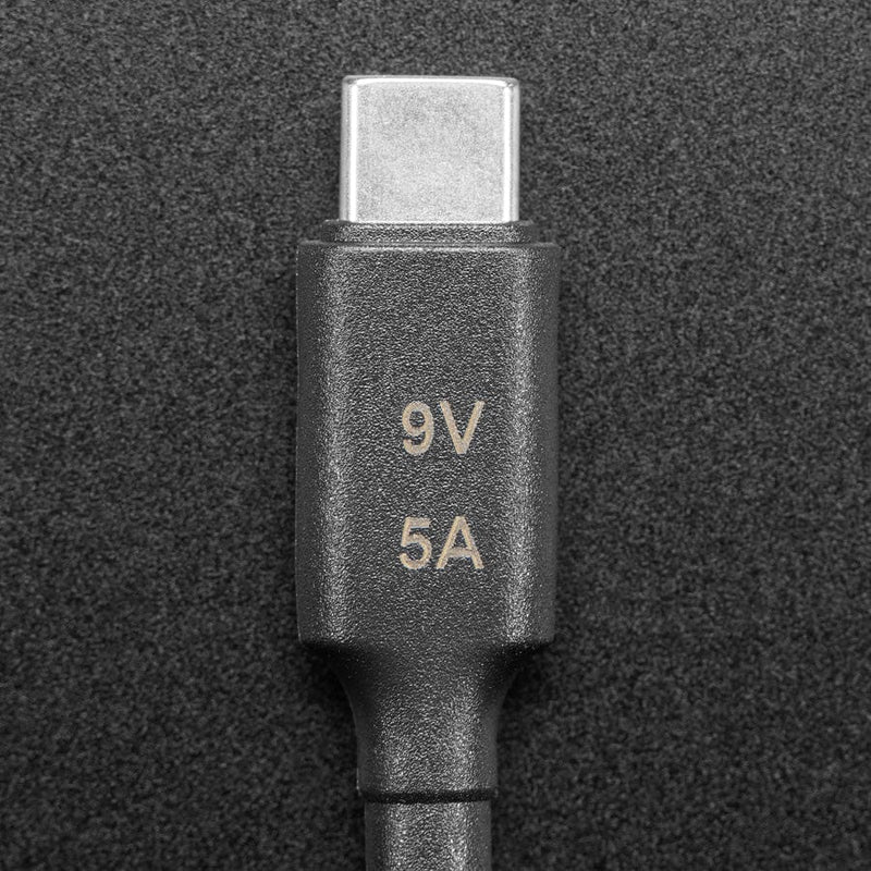 9V 5A USB-C 3.1 PD to 5.5mm Barrel Jack Cable - 1.2m with E-Mark - The Pi Hut