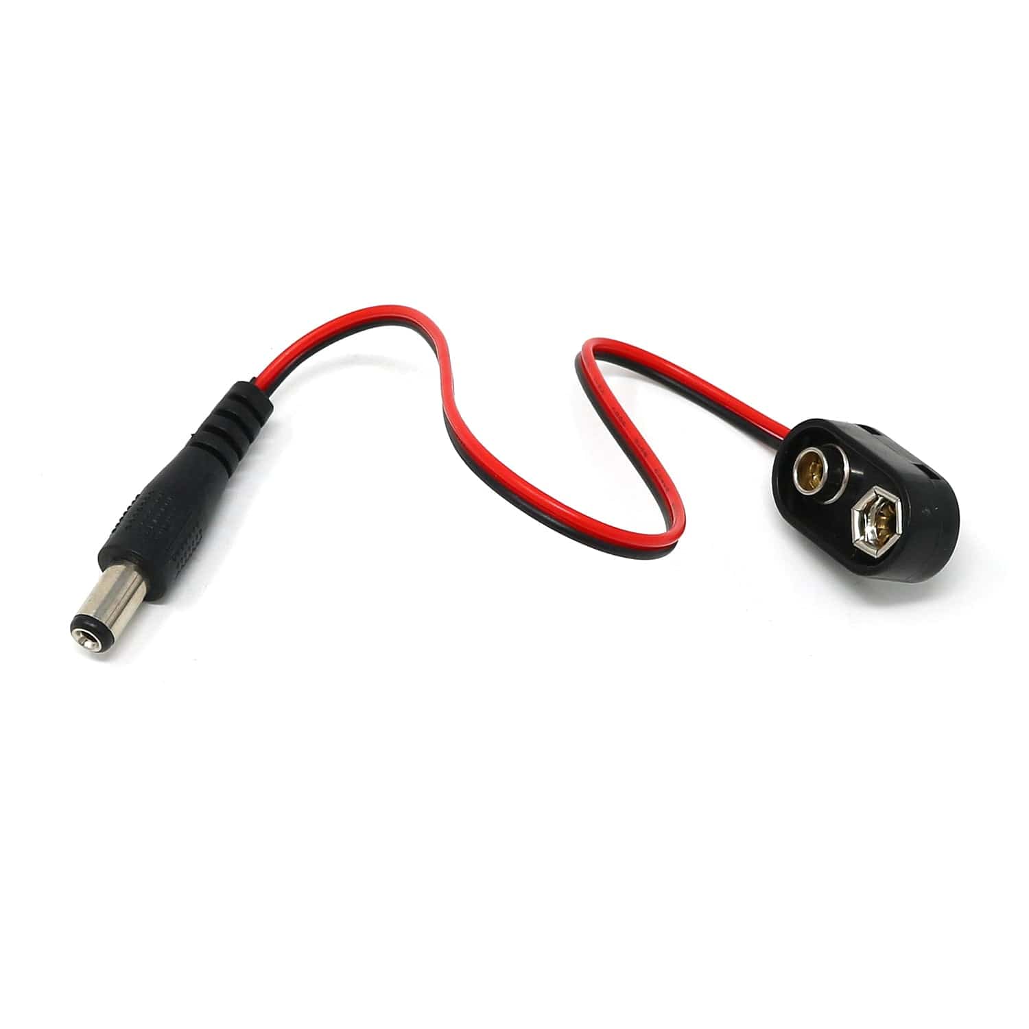 9V battery clip with  5.5mm/2.1mm plug - The Pi Hut