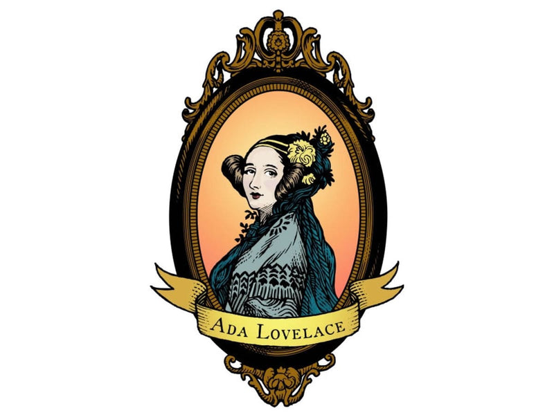 Ada Lovelace, large, oval, color - Sticker! - The Pi Hut