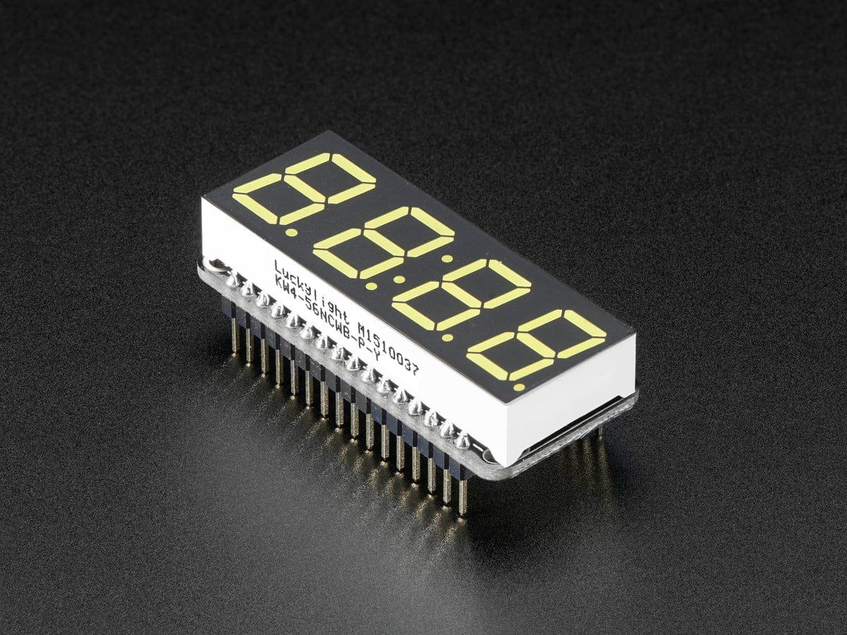 Adafruit 0.56" 4-Digit 7-Segment Display w/ FeatherWing - White - The Pi Hut