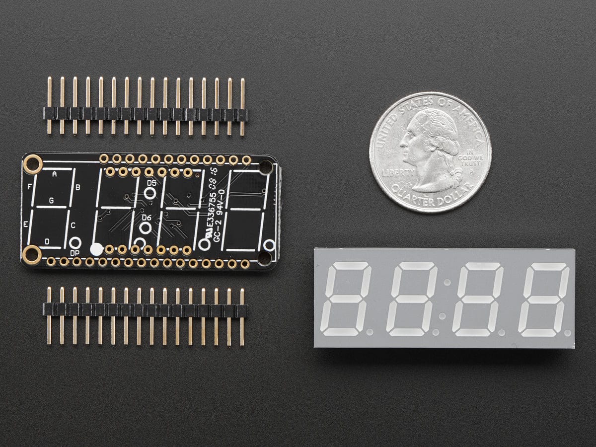 Adafruit 0.56" 4-Digit 7-Segment FeatherWing Display - Blue - The Pi Hut