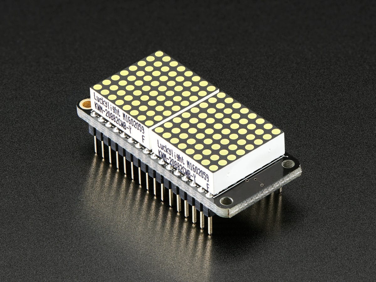 Adafruit 0.8" 8x16 LED Matrix FeatherWing Display Kit - White - The Pi Hut