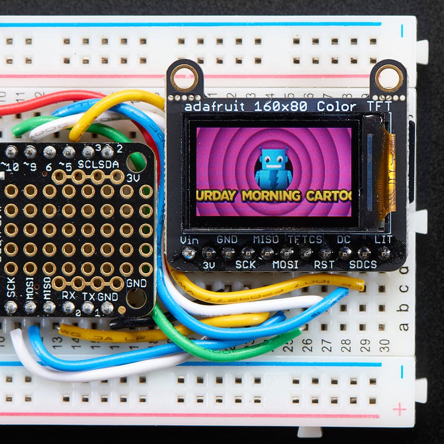 Adafruit 0.96" 160x80 Color TFT Display w/ MicroSD Card Breakout (ST7735) - The Pi Hut