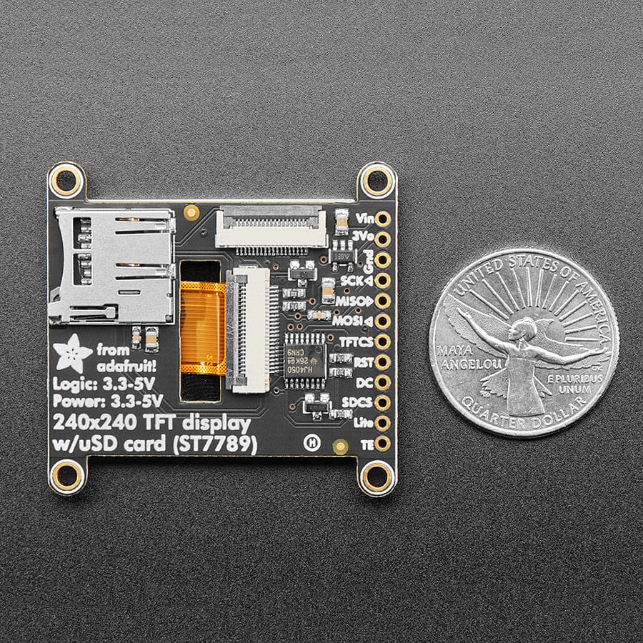 Adafruit 1.54" 240x240 Wide Angle TFT LCD Display with MicroSD - ST7789 with EYESPI Connector - The Pi Hut