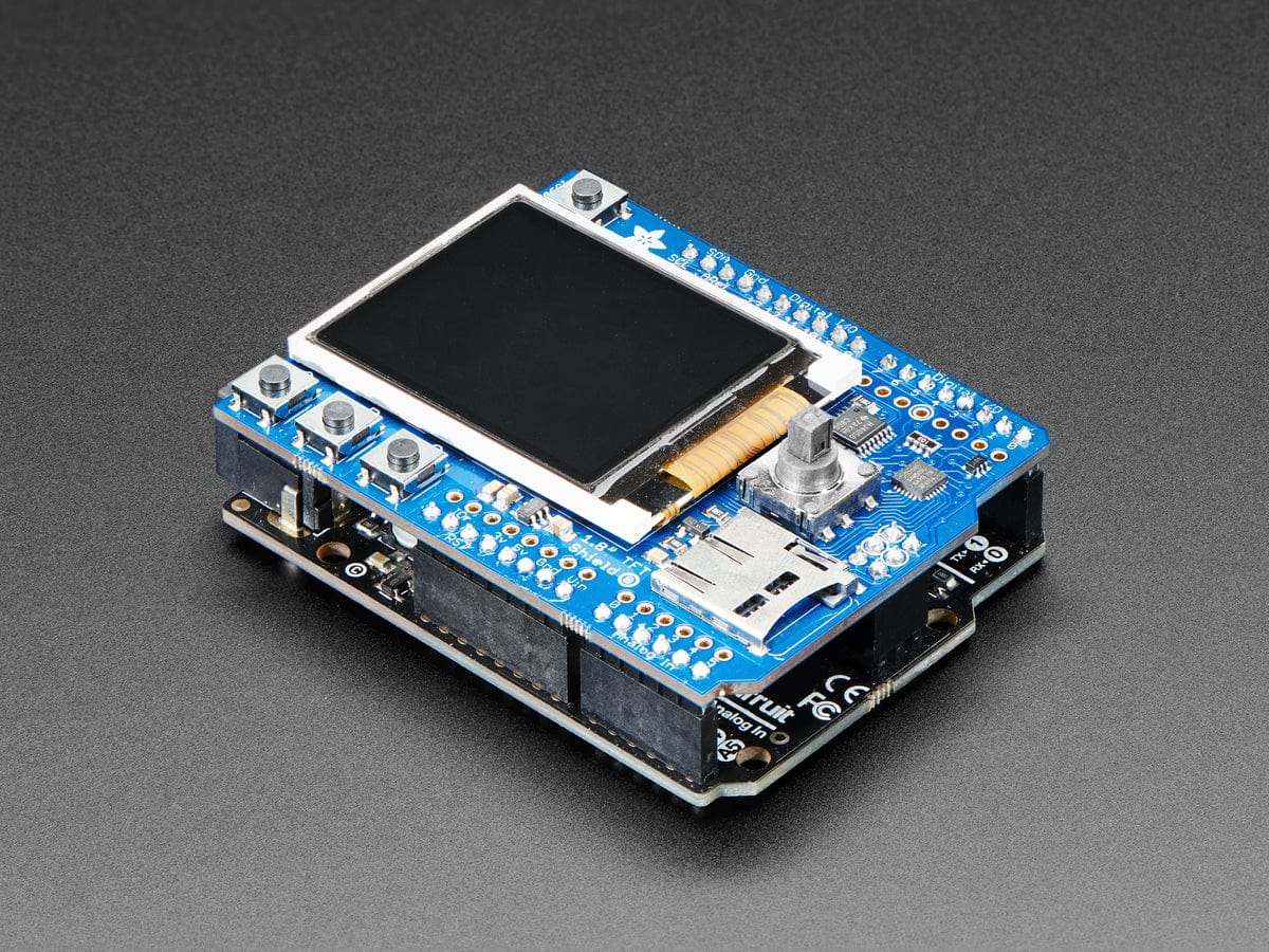 Adafruit 1.8" Color TFT Shield w/microSD and Joystick (v 2) by Adafruit - The Pi Hut