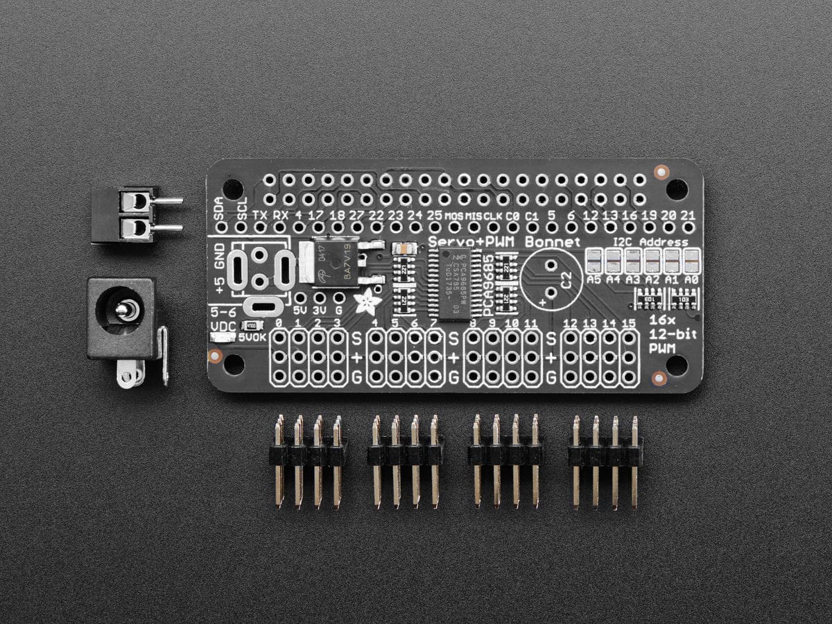 Adafruit 16-Channel PWM / Servo Bonnet for Raspberry Pi - The Pi Hut