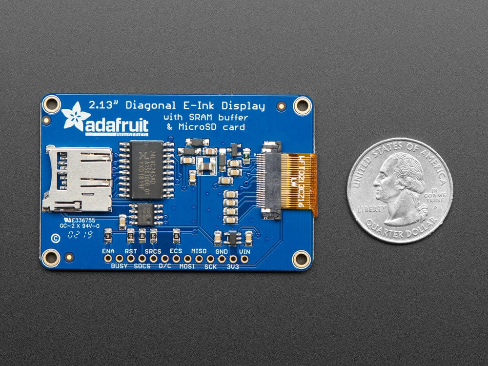 Adafruit 2.13" Tri-Color eInk / ePaper Display with SRAM - The Pi Hut