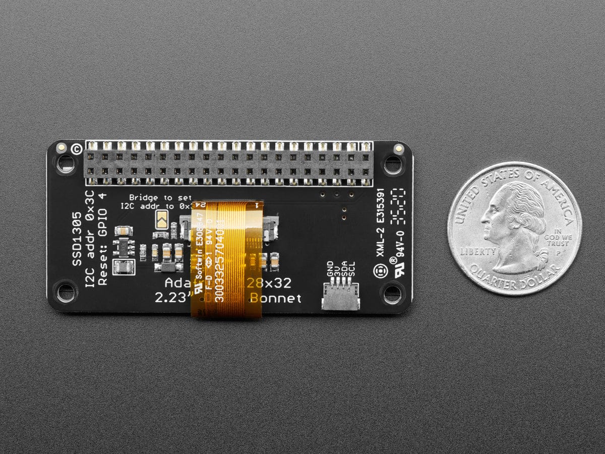 Adafruit 2.23" Monochrome OLED Bonnet for Raspberry Pi - The Pi Hut