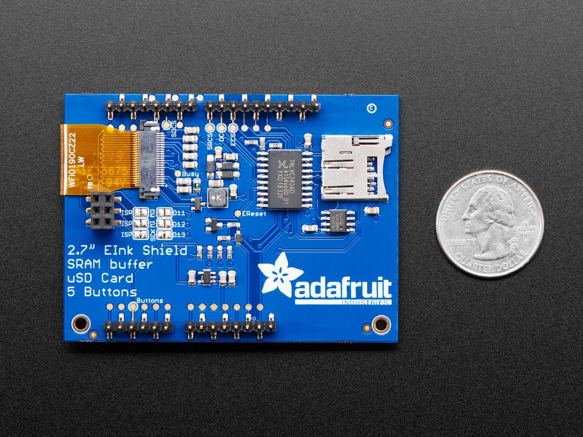 Adafruit 2.7" Tri-Color eInk / ePaper Shield with SRAM (Red Black White) by Adafruit - The Pi Hut