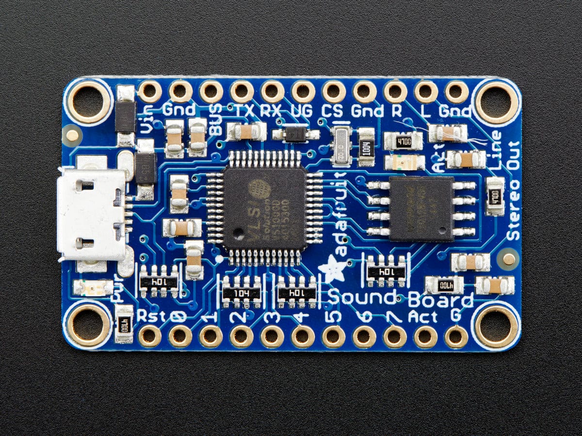 Adafruit Audio FX Mini Sound Board - WAV/OGG Trigger 16MB Flash - The Pi Hut