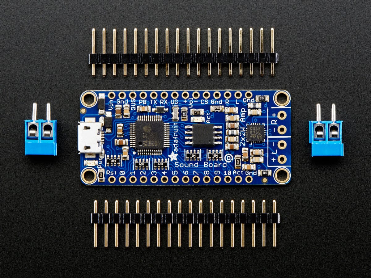 Adafruit Audio FX Sound Board + 2x2W Amp - WAV/OGG Trigger -16MB - The Pi Hut