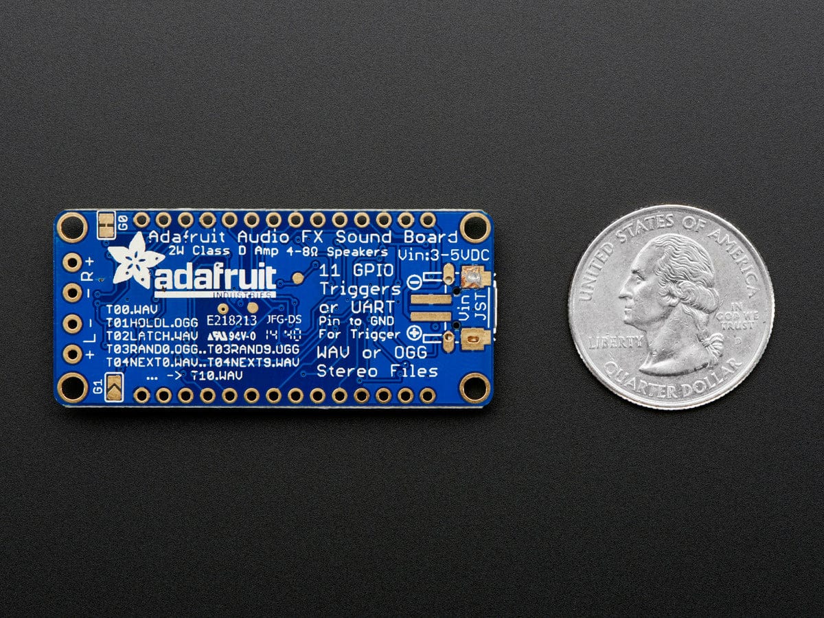 Adafruit Audio FX Sound Board + 2x2W Amp - WAV/OGG Trigger -16MB - The Pi Hut