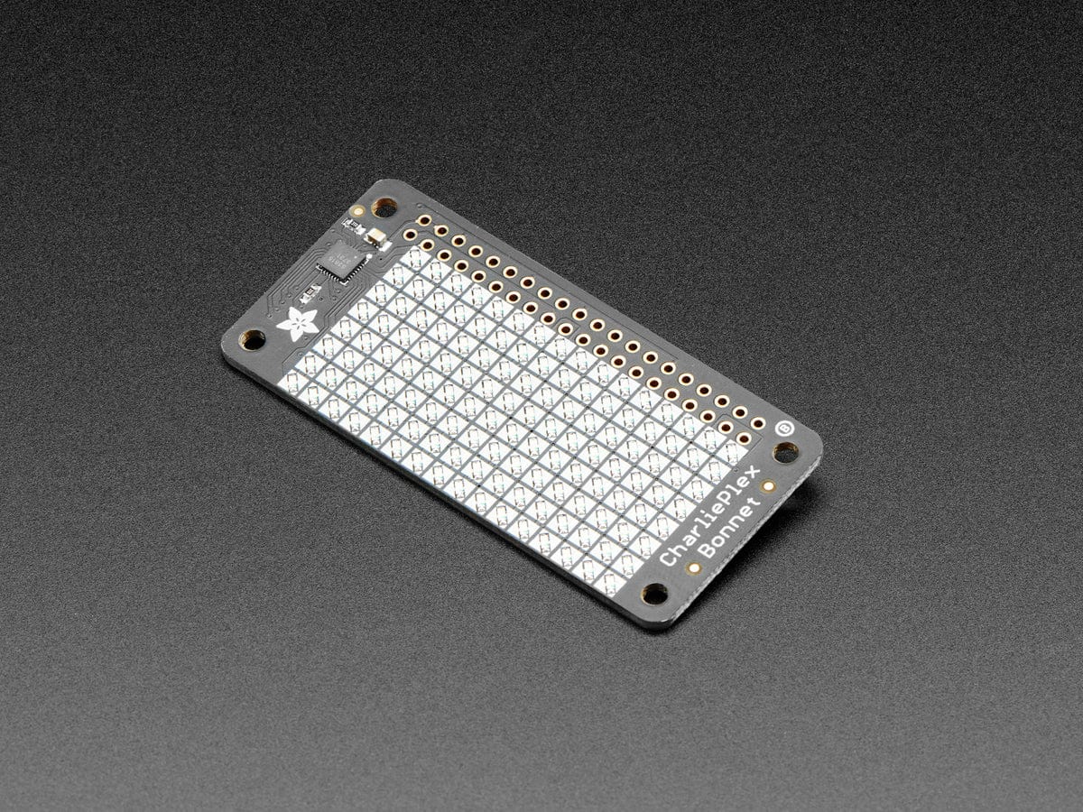 Adafruit CharliePlex LED Matrix Bonnet - 8x16 Blue LEDs - The Pi Hut