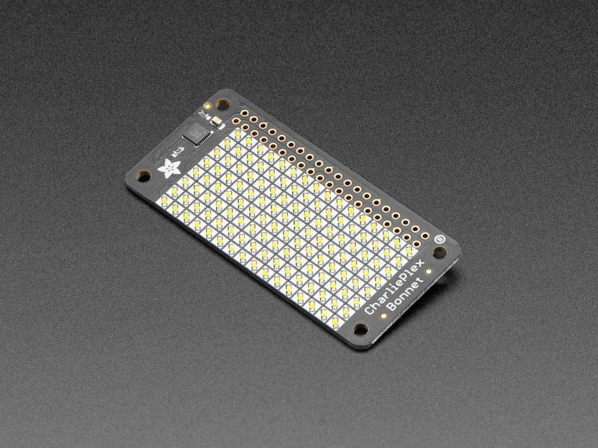 circuitpython | circuitpython hardware: charlieplex... Adafruit CharliePlex LED Matrix Bonnet - 8x16 Cool White LEDs - The Pi Hut