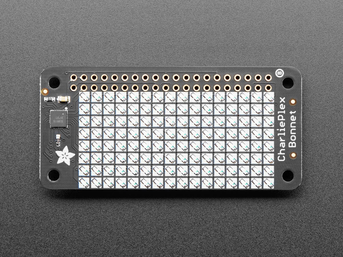 Adafruit CharliePlex LED Matrix Bonnet - 8x16 Green LEDs - The Pi Hut