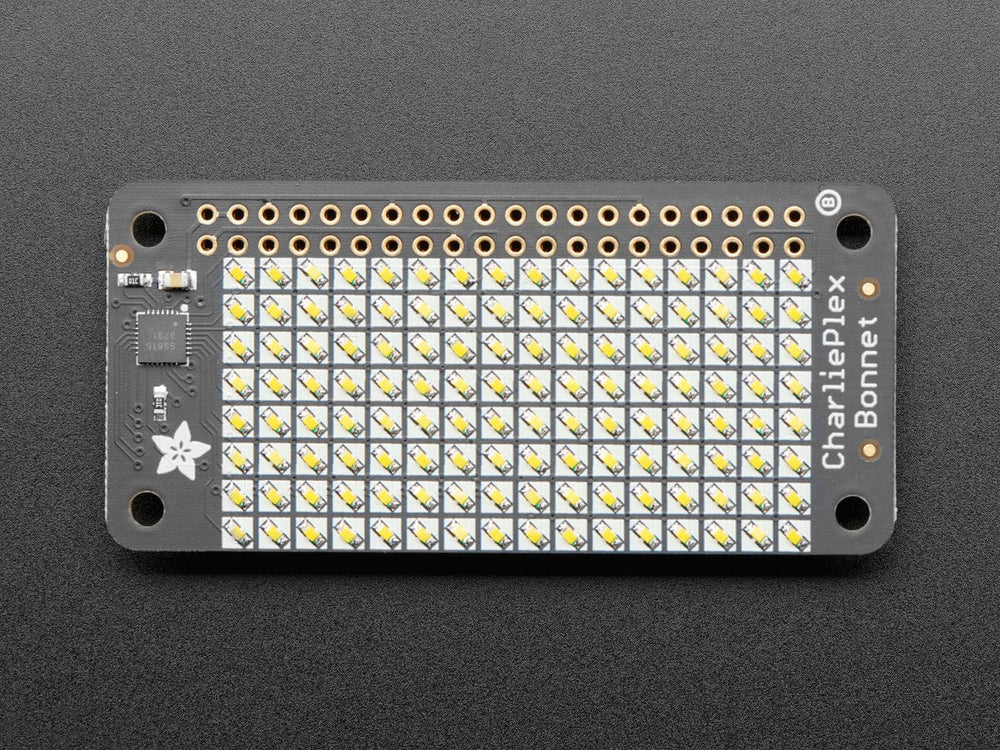 Adafruit CharliePlex LED Matrix Bonnet - 8x16 Warm White LEDs - The Pi Hut