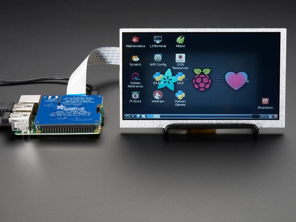 Adafruit DPI TFT Kippah for Raspberry Pi with Touch Support - The Pi Hut