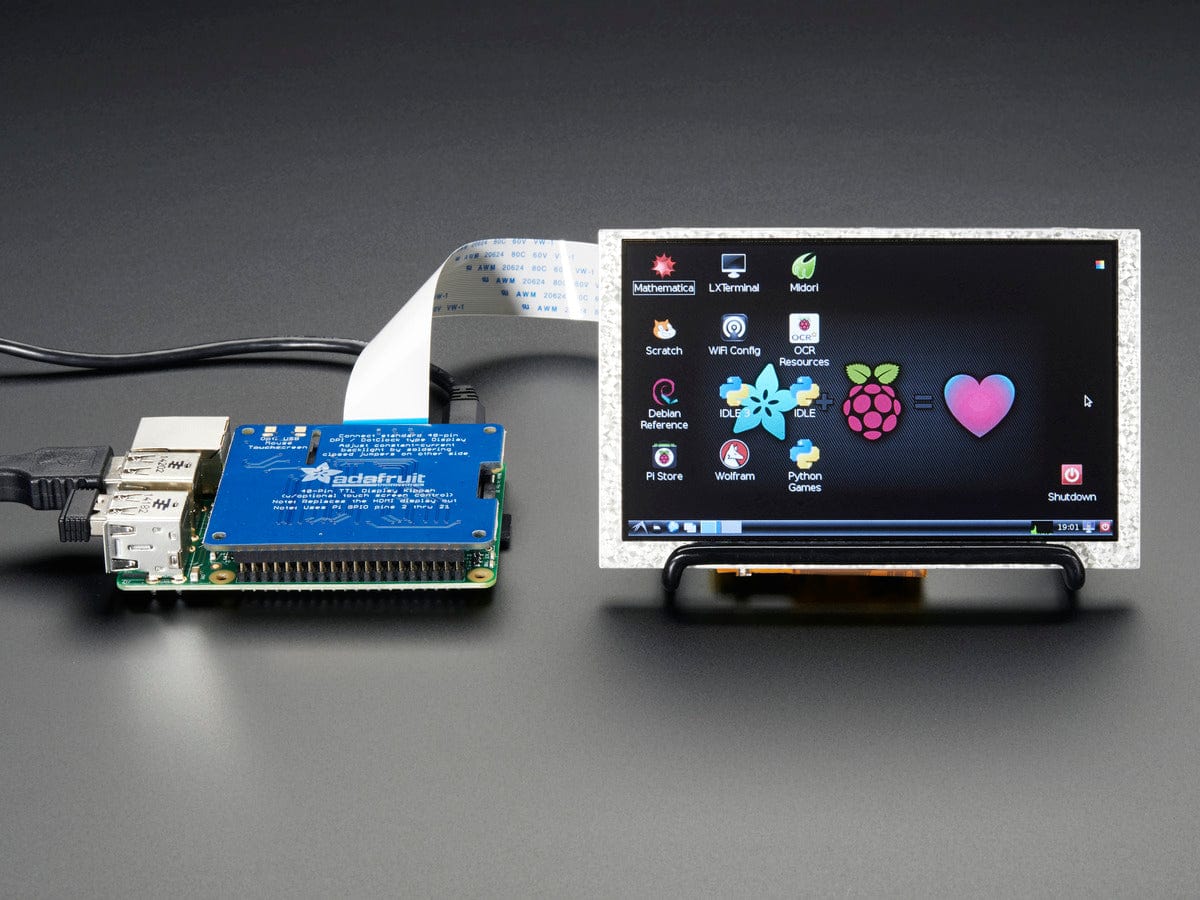 Adafruit DPI TFT Kippah for Raspberry Pi with Touch Support - The Pi Hut