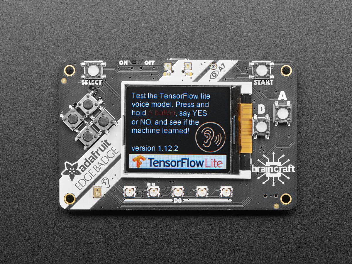 Adafruit EdgeBadge - TensorFlow Lite for Microcontrollers - The Pi Hut