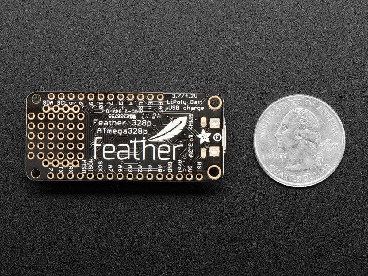 Adafruit Feather 328P - Atmega328P 3.3V @ 8 MHz - The Pi Hut