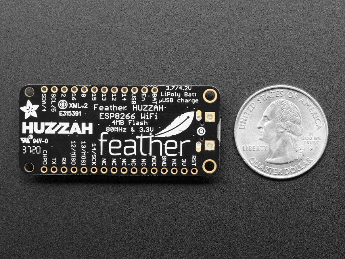 Adafruit Feather HUZZAH with ESP8266 - Loose Headers - The Pi Hut