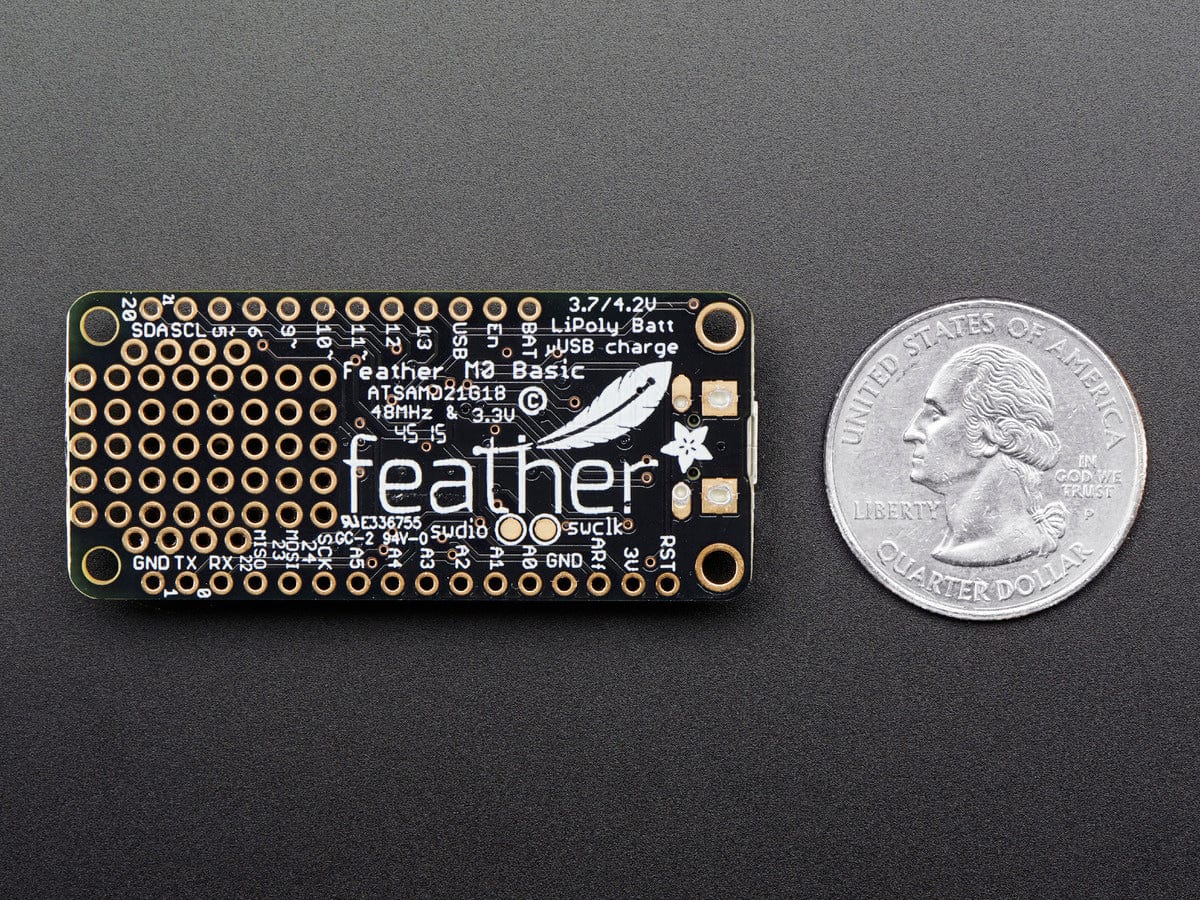 Adafruit Feather M0 Basic Proto - ATSAMD21 Cortex M0 - The Pi Hut