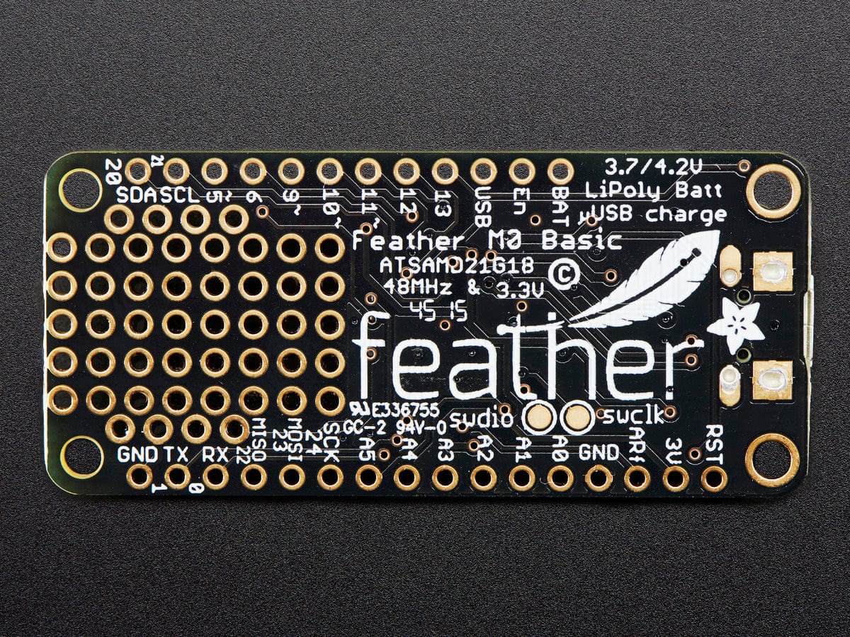 Adafruit Feather M0 Basic Proto - ATSAMD21 Cortex M0 - The Pi Hut