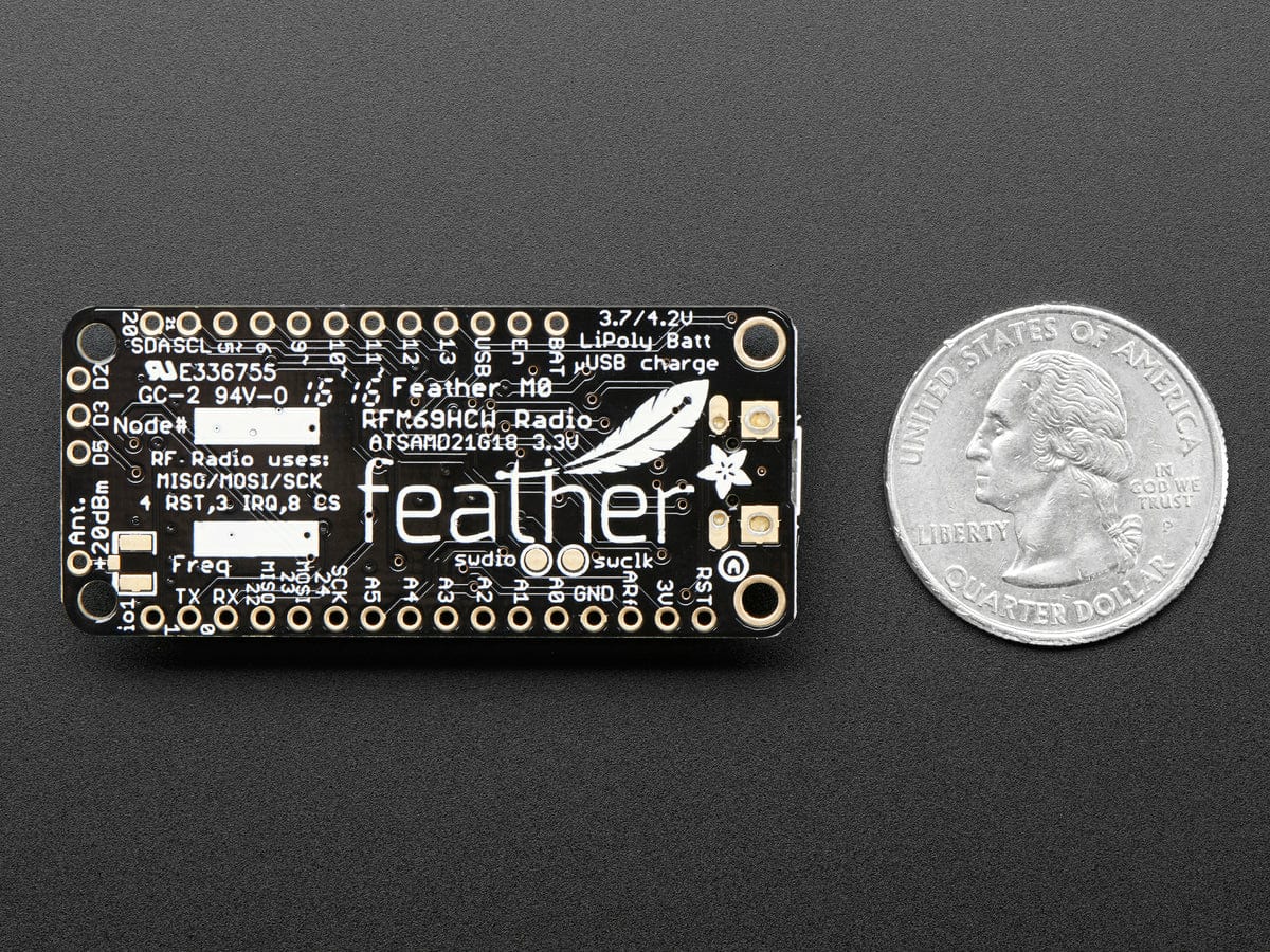 Adafruit Feather M0 RFM69HCW Packet Radio - 868 or 915 MHz - The Pi Hut