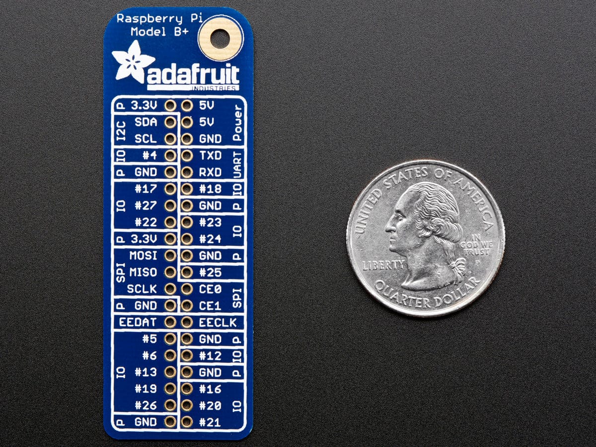 Adafruit GPIO Reference Card for Raspberry Pi Model B+/Pi 2/Pi 3 - The Pi Hut