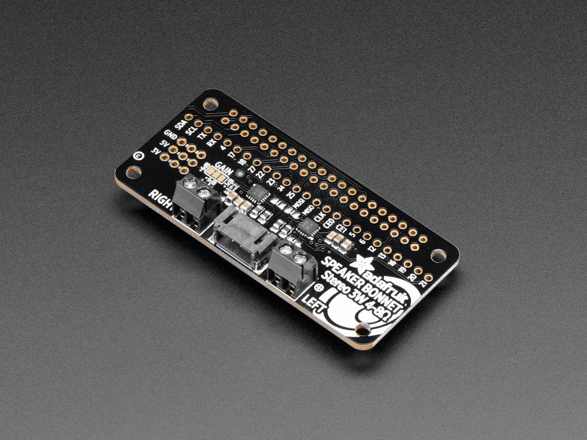 Adafruit I2S 3W Stereo Speaker Bonnet for Raspberry Pi - The Pi Hut