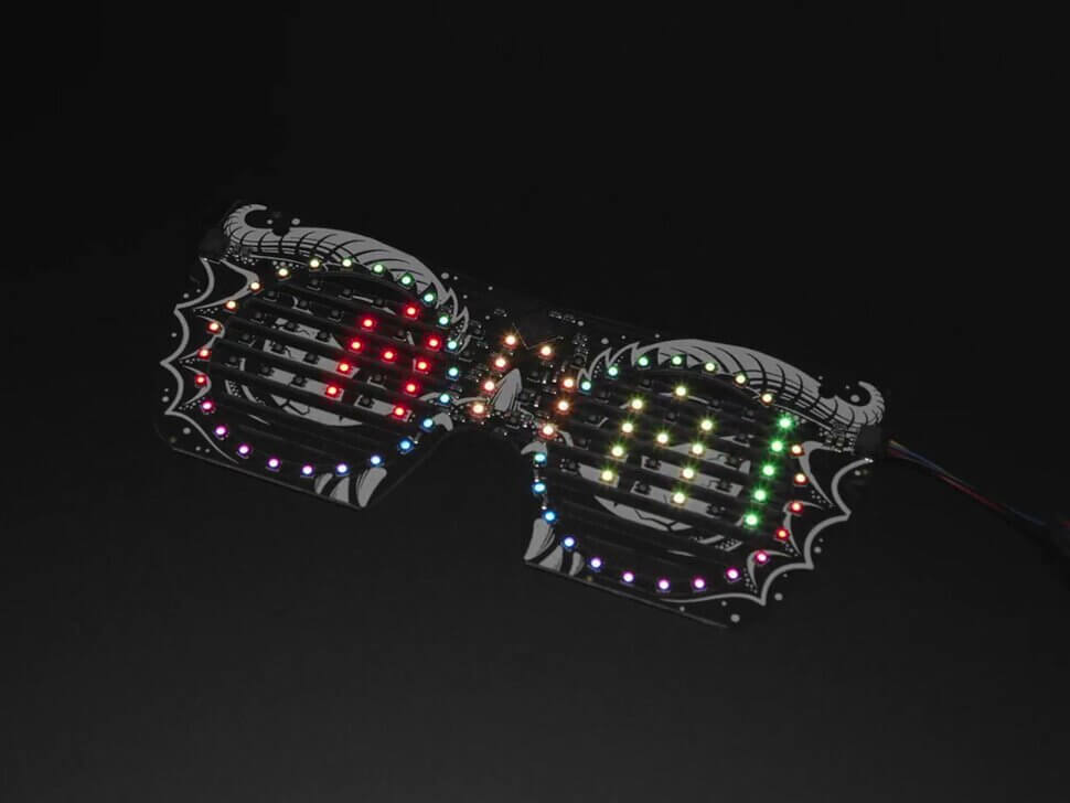 Adafruit LED Glasses Front Panel - 116 RGB LEDs with I2C Driver (STEMMA QT / Qwiic) - The Pi Hut