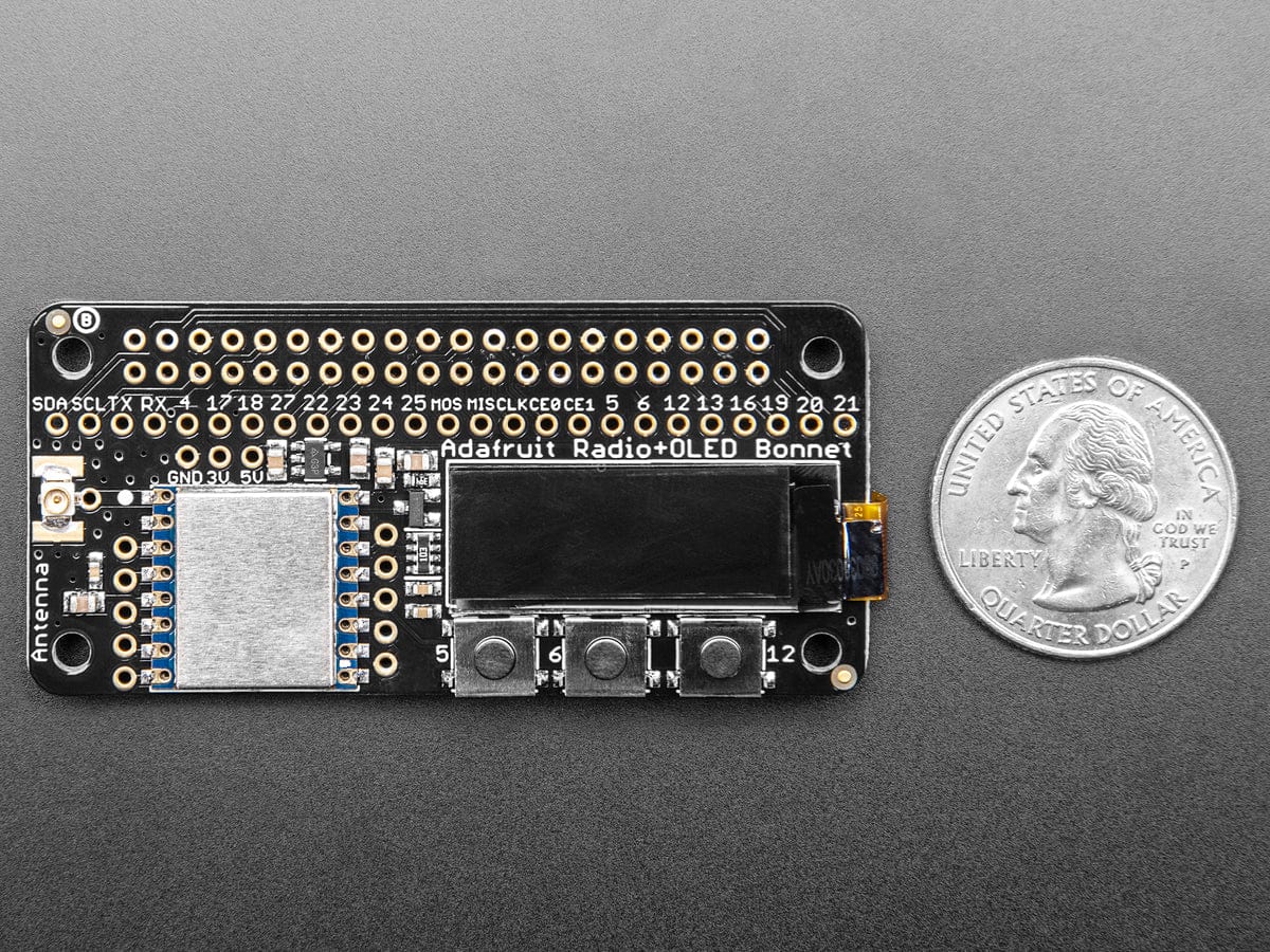 Adafruit LoRa Radio Bonnet RFM96W @ 433MHz - The Pi Hut