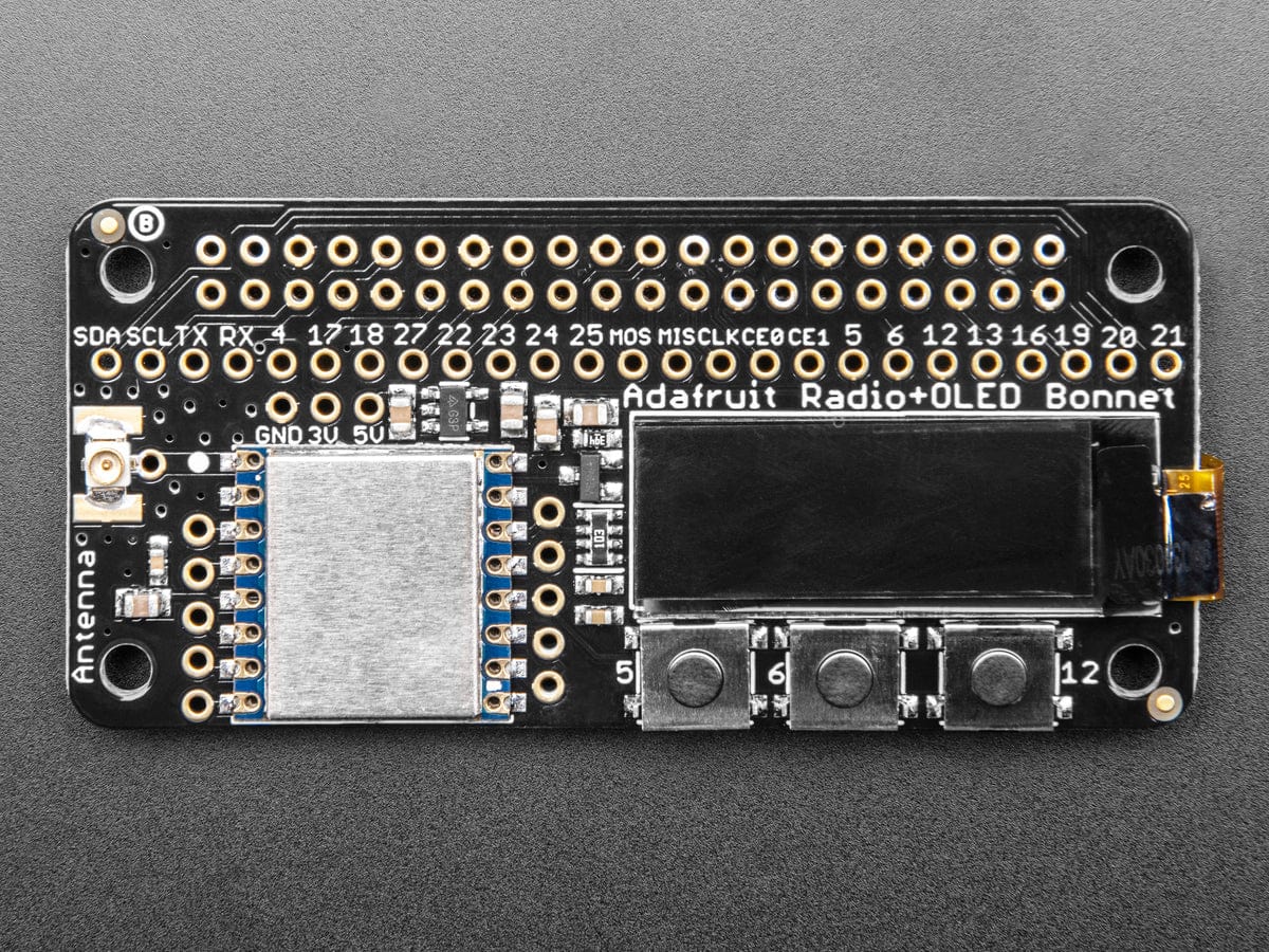 Adafruit LoRa Radio Bonnet RFM96W @ 433MHz - The Pi Hut