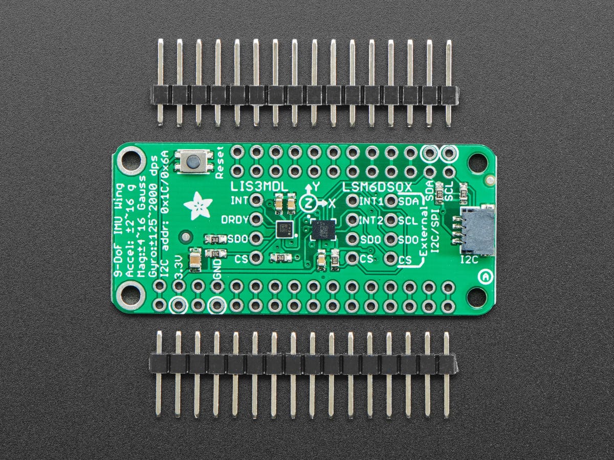 Adafruit LSM6DSOX + LIS3MDL FeatherWing - Precision 9-DoF IMU - The Pi Hut