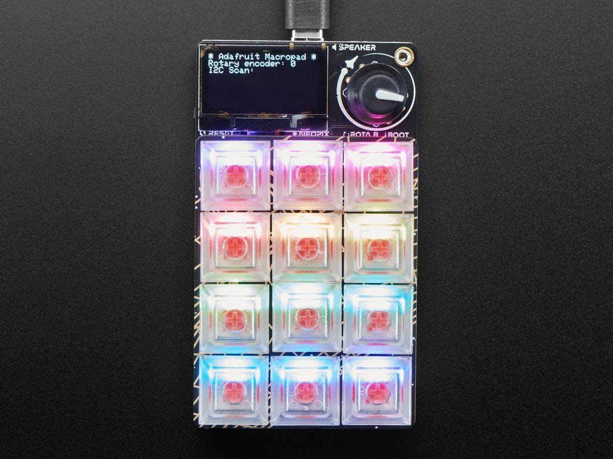 Adafruit MacroPad RP2040 Starter Kit - 3x4 Keys + Encoder + OLED (ADABOX019 Essentials) - The Pi Hut