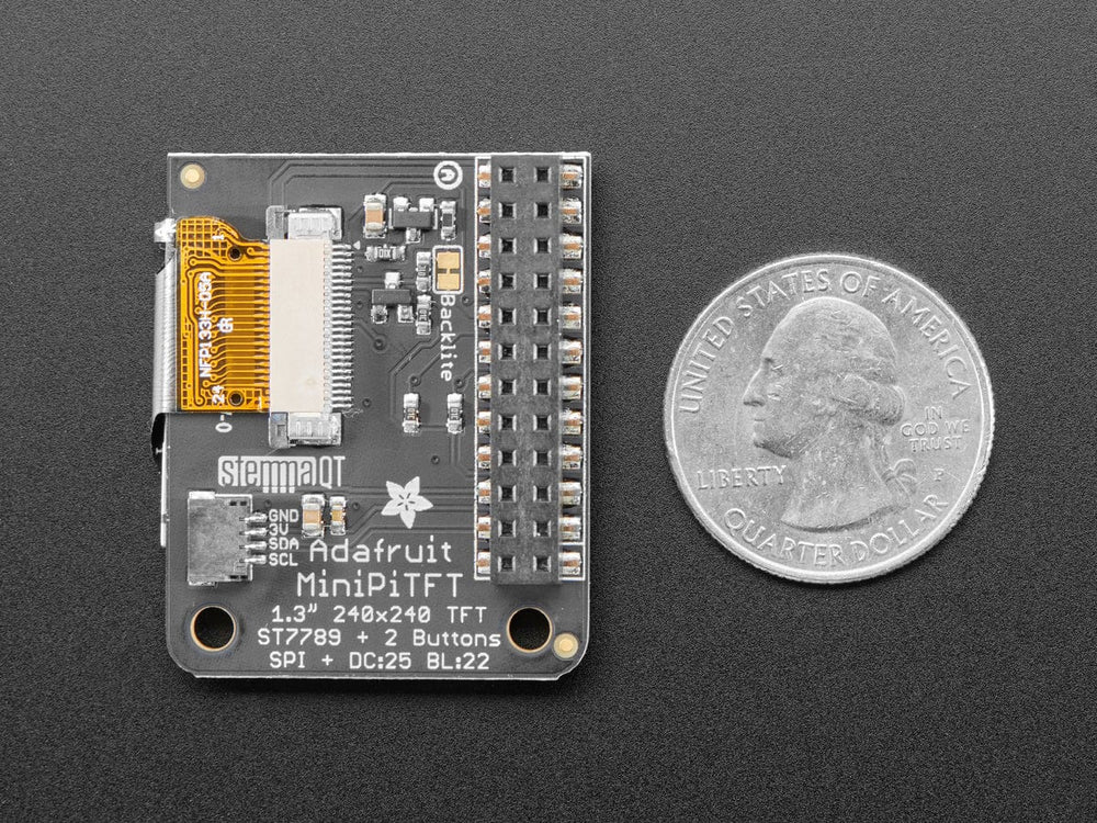 Adafruit Mini PiTFT 1.3" - 240x240 TFT Add-on for Raspberry Pi | The Pi Hut