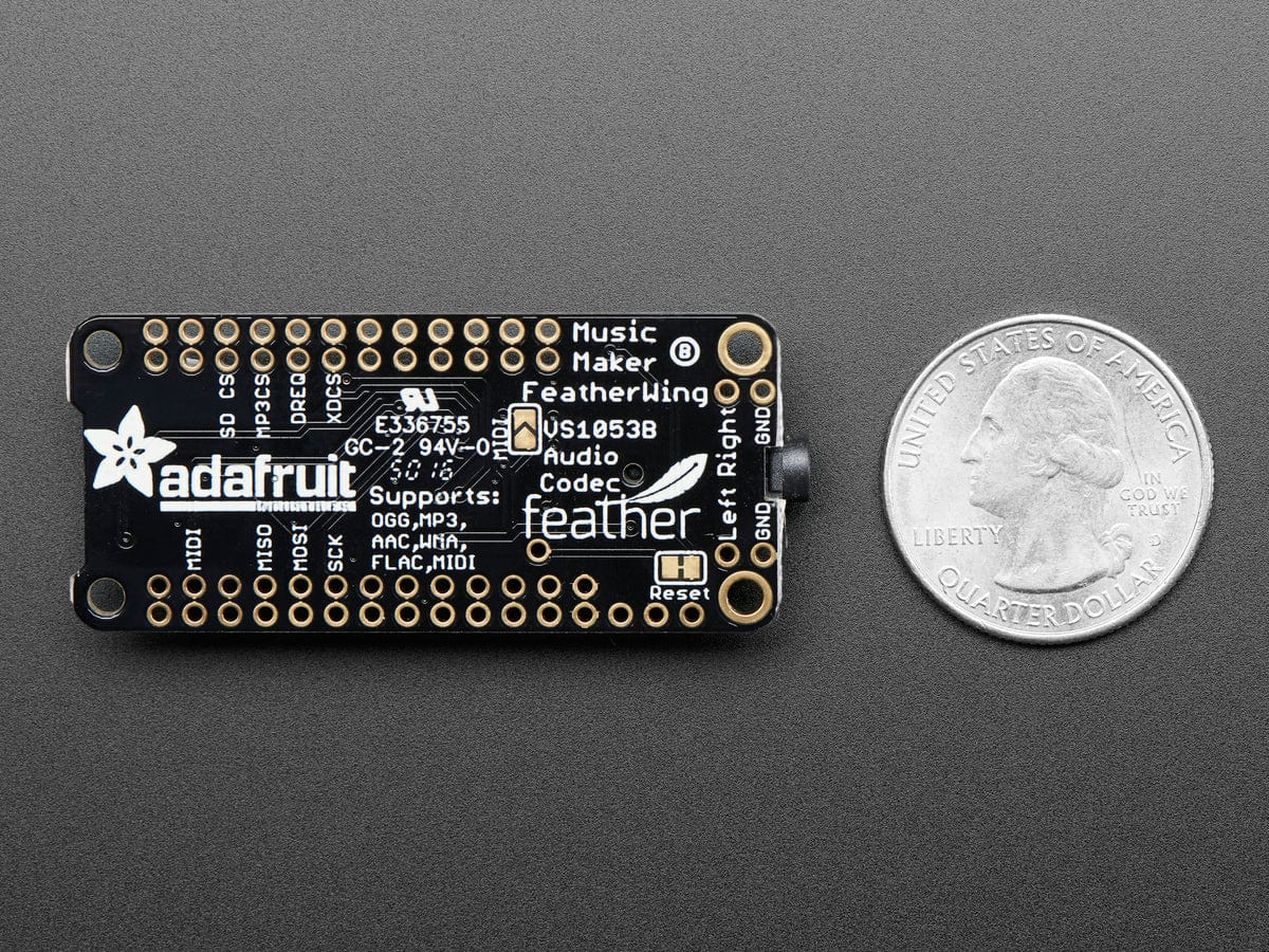 Adafruit Music Maker FeatherWing - MP3 OGG WAV MIDI Synth Player - The Pi Hut